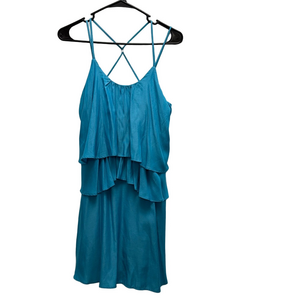 NWT Maude Blue Tiered Ruffle Dress Size Small Lined